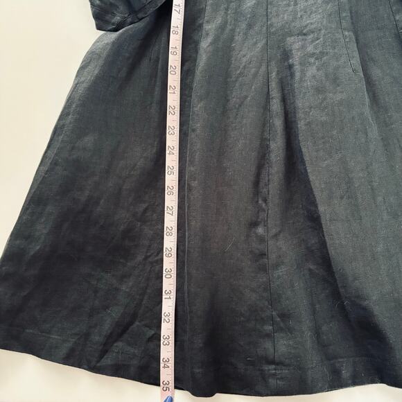 Madewell Splitneck Linen Mini Dress Jet Black Women’s Size 6 Basic Staple NWT - Picture 7 of 9